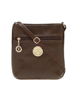 ESBEDA - Brown Solid Pu Synthetic Material Sling Bag