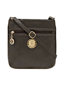 ESBEDA - Grey Solid Pu Synthetic Material Sling Bag