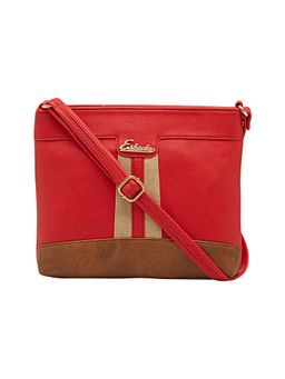 ESBEDA - Red Solid Pu Synthetic Material Sling Bag