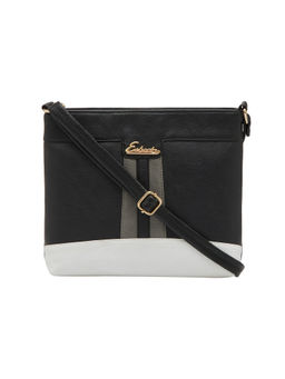 ESBEDA - Black Solid Pu Synthetic Material Sling Bag