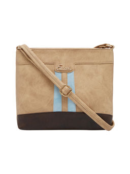 ESBEDA - Beige Solid Pu Synthetic Material Sling Bag