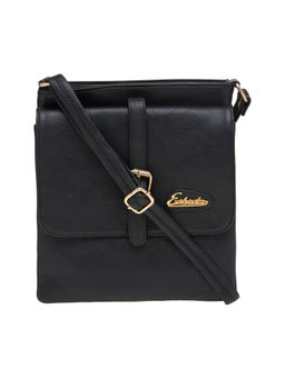 ESBEDA - Black Solid Pu Synthetic Material Sling Bag