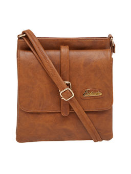 ESBEDA - Tan Solid Pu Synthetic Material Sling Bag