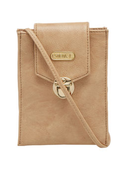 ESBEDA - Beige Solid Pu Synthetic Material Walkers Sling Bag