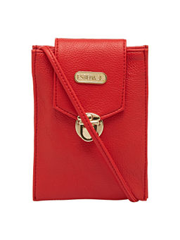 ESBEDA - Red Solid Pu Synthetic Material Walkers Sling Bag