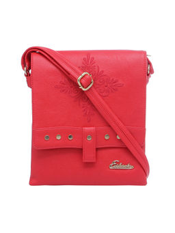 ESBEDA - Red Solid Pu Synthetic Material Sling Bag