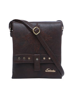 ESBEDA - Brown Solid Pu Synthetic Material Sling Bag