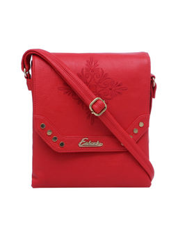 ESBEDA - Red Solid Pu Synthetic Material Sling Bag