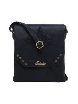 ESBEDA - Black Solid Pu Synthetic Material Sling Bag