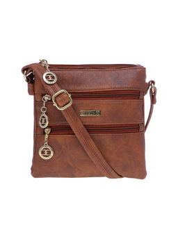 ESBEDA - Tan Solid Pu Synthetic Material Sling Bag