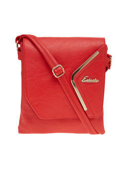 ESBEDA - Red Solid Pu Synthetic Material Sling Bag
