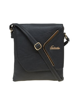 ESBEDA - Black Solid Pu Synthetic Material Sling Bag