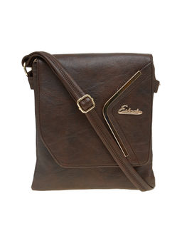 ESBEDA - Brown Solid Pu Synthetic Material Sling Bag