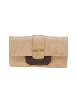 ESBEDA - Beige Solid Pu Synthetic Material Wallet