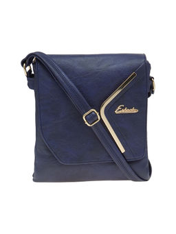 ESBEDA - Dark Blue Solid Pu Synthetic Material Sling Bag