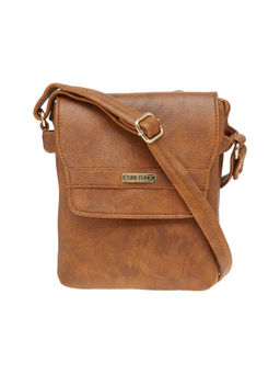 ESBEDA - Tan Solid Pu Synthetic Material Sling Bag