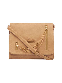 ESBEDA - Beige Color Solid Pu Synthetic Fabric Sling