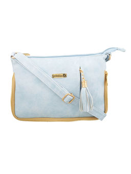 ESBEDA - Light Blue Solid Pu Synthetic Fabric Sling Bag