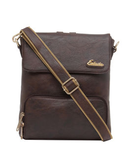 ESBEDA - Brown Solid Pu Synthetic Fabric Sling and Cross bags