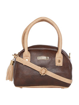 ESBEDA - Brown & Beige Solid Pu Synthetic Sling Bag
