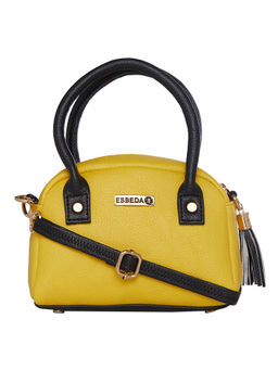 ESBEDA - Yellow & Black Solid Pu Synthetic Sling Bag