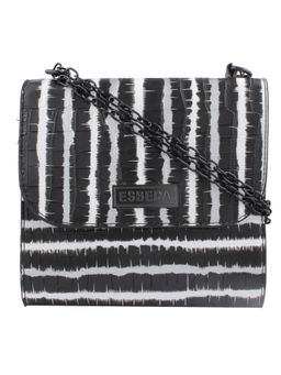 ESBEDA - Black Self Design Pu Synthetic Sling Bag