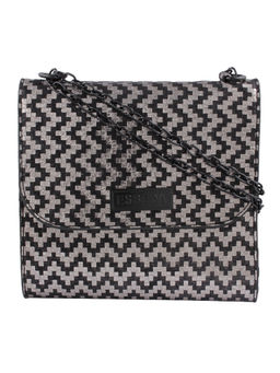 ESBEDA - Silver Self Design Pu Synthetic Sling Bag
