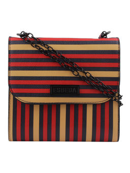 ESBEDA - Multi-Color Striped Pu Synthetic Sling Bag