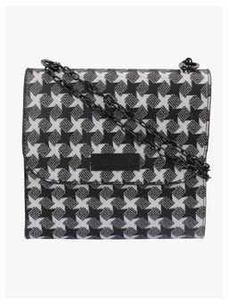 ESBEDA - Black Self Design Pu Synthetic Sling Bag