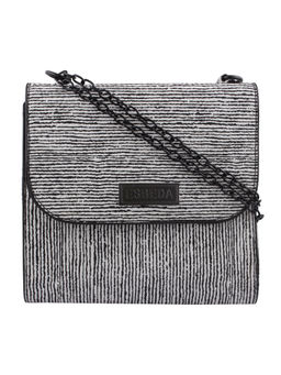 ESBEDA - Black Self Design Pu Synthetic Sling Bag