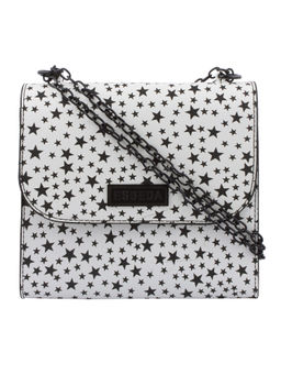 ESBEDA - Black & White Printed Pu Synthetic Sling Bag