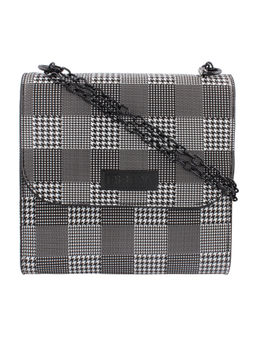 ESBEDA - Black Chequered Pu Synthetic Sling Bag