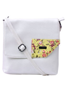 ESBEDA - Off White Color Medium Size Floral Metallic Sling Bag