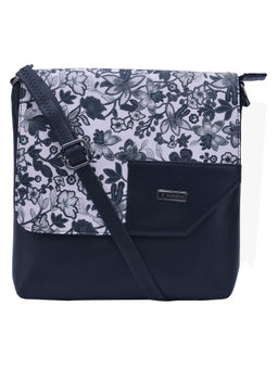 ESBEDA - Black Color Medium Size Floral Pattern Sling Bag