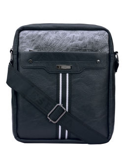 ESBEDA - Black Color Medium Size Croco Stripe Sling