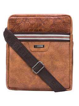 ESBEDA - Brown Color Medium Size Croco Stripe Sling