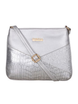ESBEDA - Silver Color Medium Size Chunky Glitter Sling Bag