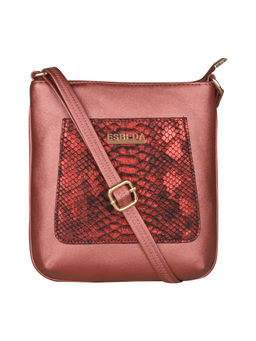 ESBEDA - Maroon Color Medium Size Shiny Glitter Sling Bag