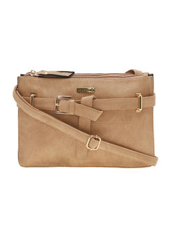 ESBEDA - Beige Solid Pu Synthetic Material Handbag