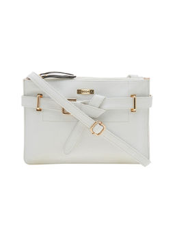 ESBEDA - White Solid Pu Synthetic Material Handbag
