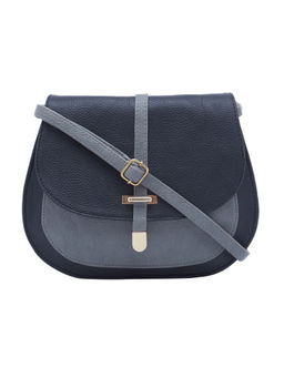 ESBEDA - Black-Grey Color Solid Pu Synthetic Material Slingbags