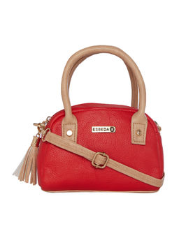 ESBEDA - Red & Beige Solid Pu Synthetic Sling Bag