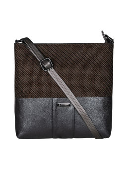 ESBEDA - Brown Color Pu Synthetic Material Goldie Jute Sling Bag