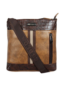 ESBEDA - Tan Color Mediums Size Croco Stripe Sling Bag