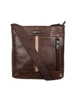 ESBEDA - Brown Color Mediums Size Croco Stripe Sling Bag