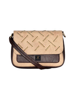 ESBEDA - Brown Color Solid Ball Stud Sling Bag