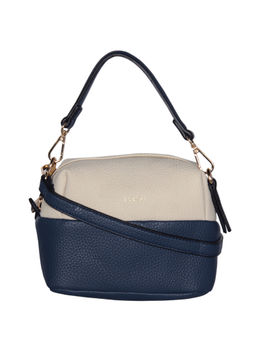 ESBEDA - Blue-Beige Solid Pattern Coated Pu Leather Handy Sling Bag