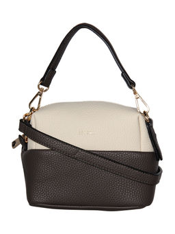 ESBEDA - Brown-Beige Solid Pattern Coated Pu Leather Handy Sling Bag