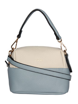 ESBEDA - Light Blue-Beige Solid Pattern Coated Pu Leather Handy Sling Bag