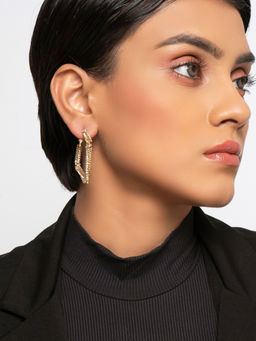 FabAlley - Gold Mixed Metal Earrings